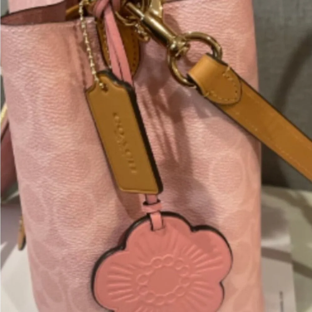 🍄Coach Rowan Bucket Bag in Signature Canvas w/ Charms - Picture 4 of 6
